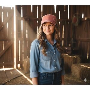 Kids Coral Distressed Mesh Trucker Hat Pony Tail Snapback Barn Hat Outdoors